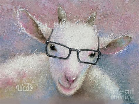 Goat Wearing Glasses Painting By Vickie Wade