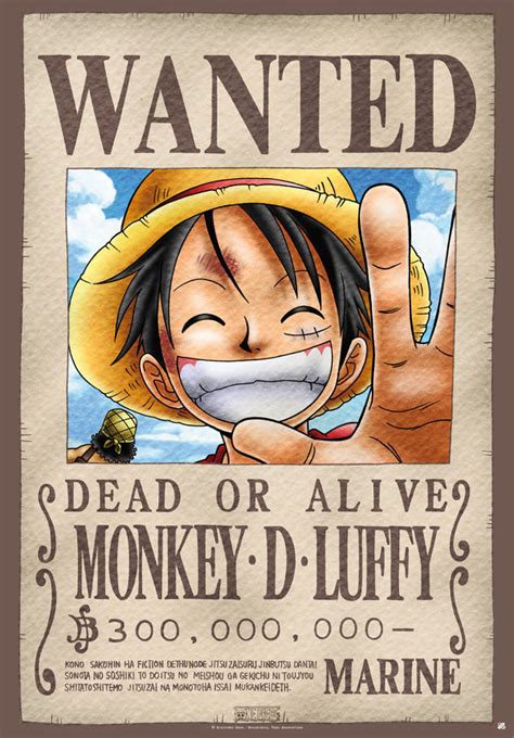 One Piece Póster Wanted Luffy 98 X 68 Cm Universo Funko Planeta