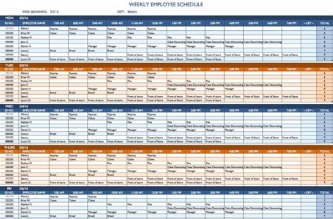 Schedule Spreadsheet Template Excel — Db