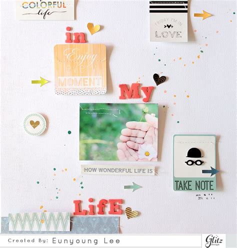Photo Paper Stamp Crafttime Layout In My Life Scrapbook