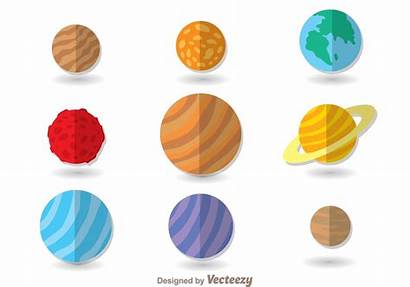Planets Flat Icons System Graphics