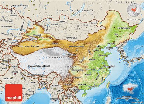 Physical Features Map Of China Map