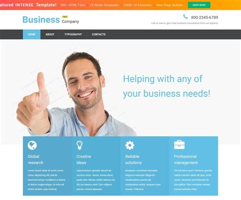 You can also easily integrate mobile apps into your design for. Free Business Responsive Website Template