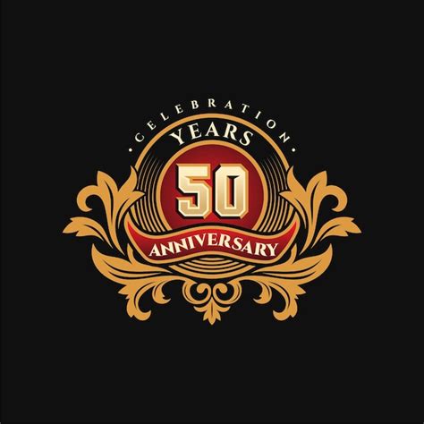 Premium Vector Golden 50th Anniversary Logo
