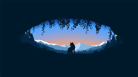 Wolf Cave Minimalist 4k Hd Artist 4k Wallpapers Images Backgrounds