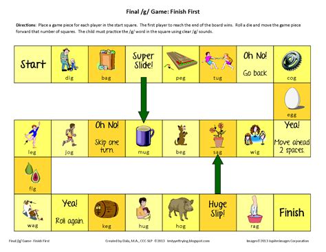 Testy Yet Trying Final G Printable Speech Game Finish First Game Board
