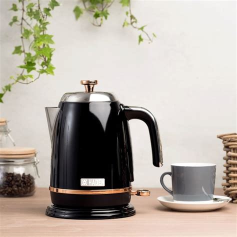 Haden jersey cordless electric kettle with temperature gauge 1.5l 3kw in grey. Haden 191137 1.7L Salcombe Jug Kettle - Black & Copper ...