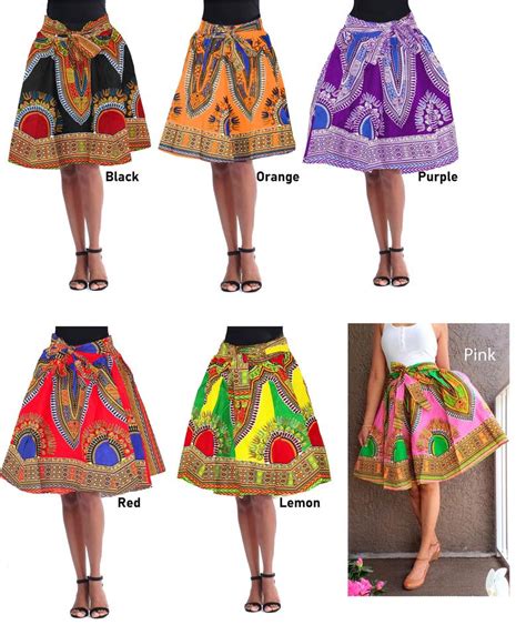 Ankara Skirt Dashiki Print Authentic African Wax High Waist Etsy