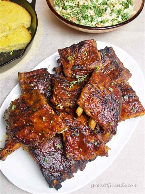 Slow Cooker Barbecued Pork Ribs Great Eight Friends