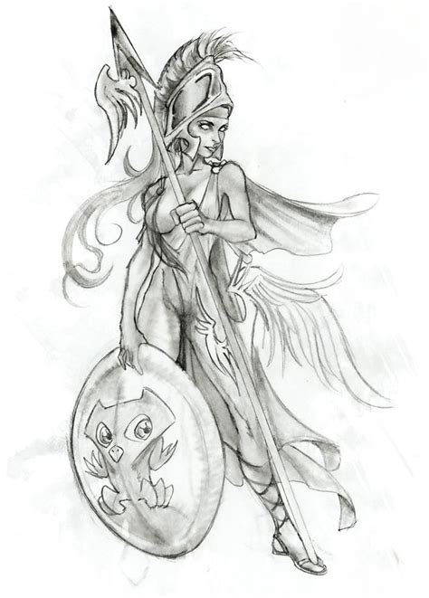Athena Goddess Drawing