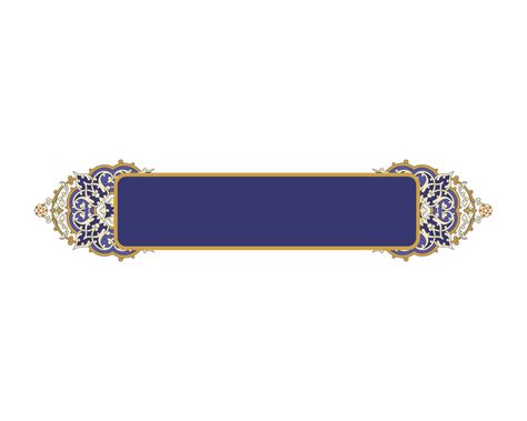 Blue Arabic Islamic Banner With Floral Frame Corner Decor Transparent
