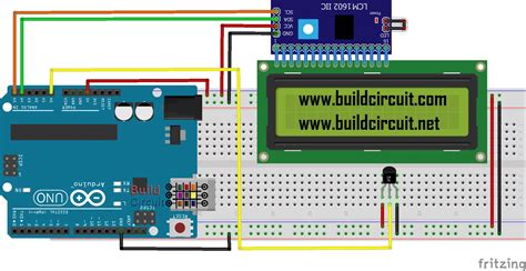 Circuit Design Arduino Uno Dengan Sensor Suhu Dan Lcd