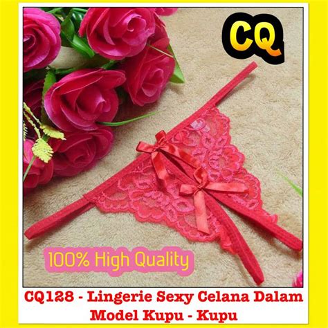 Jual Cq128 Lingerie Sexy Celana Dalam Kupu Kupu Lace Open Crotch G String Mini Sexy Lace