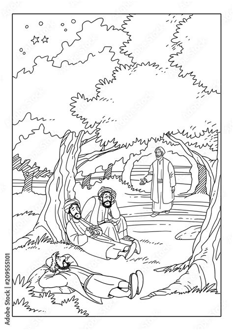 Jesus Praying In The Garden Of Gethsemane Coloring Page