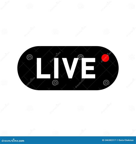 Live Broadcast Button In Flat Style Isolated On White Background Stock