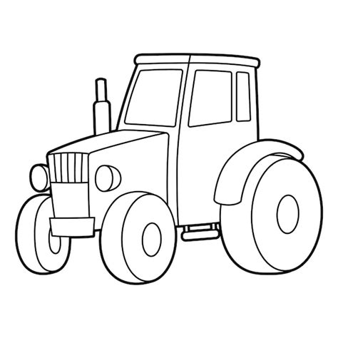 Coloriage De Tracteur Isolé Pour Les Enfants Vecteur Premium