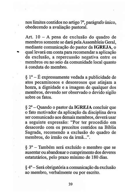 Estatutos Da Assembleia De Deus