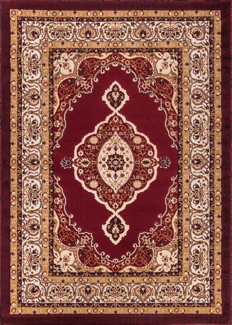Sephan Red Traditional Oriental Sarouk Medallion Modern Casual Floral