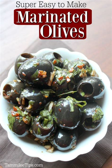 Super Easy Marinated Olives With Basil Pepper Flakes Garlic And More