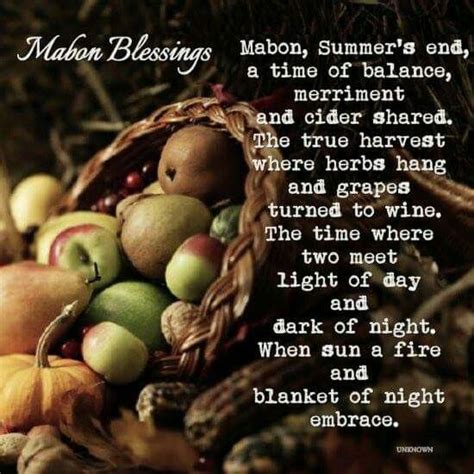 Mabon Blessings Mabon Autumnal Equinox Blessed
