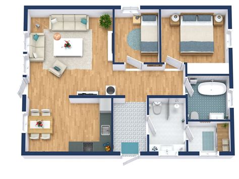 1 Bedroom Floor Plan With Separate Laundry 2 Bedroom House Plans