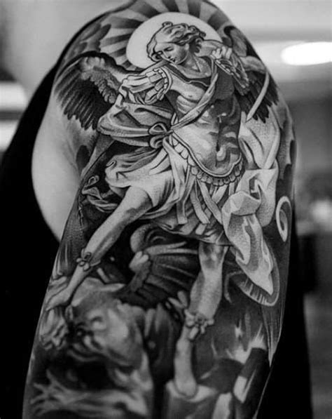 The wings can also occupy the whole area of the back. 100 Guardian Angel Tattoos For Men - Spiritual Ink Designs