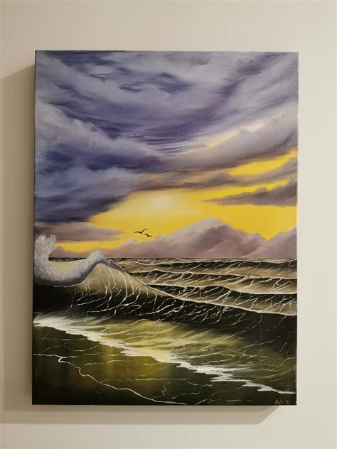 My 3rd Ever Bob Ross Painting Seascape Fantasy Have Had A Major Creative Block Since Then And