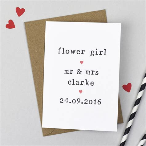 Personalised Flower Girl Card By The Two Wagtails