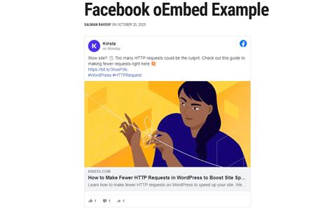 How To Fix The Facebook Oembed Issue In Wordpress