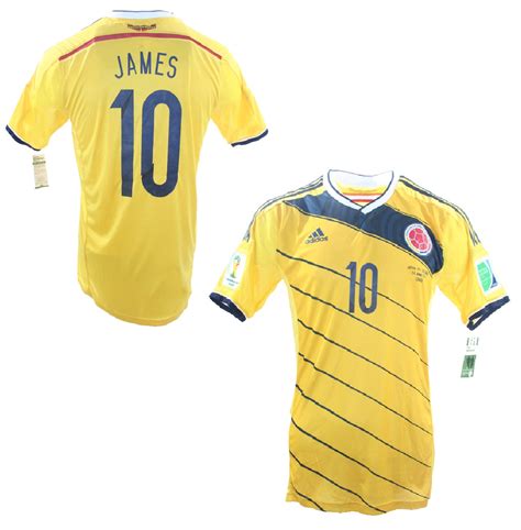 Bei der fußball em 2021 trägt serge gnabry die nr 10 auf dem trikot! Adidas Kolumbien Trikot 10 James Rodriguez WM 2014 Heim ...