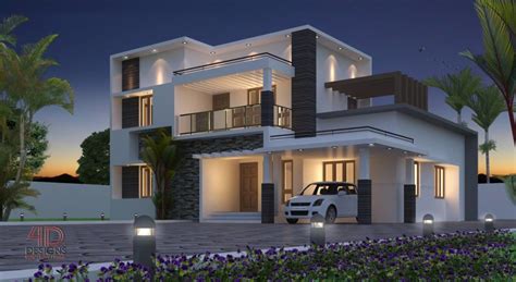 2442 Square Feet 4 Bhk Contemporary Modern Home Design And Elevation