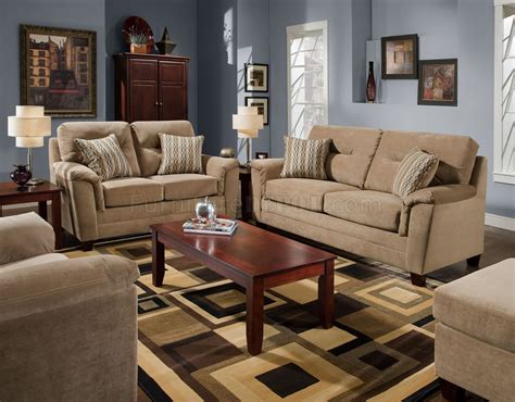 Beige Casual Fabric Modern Sofa And Loveseat Set Woptional Items
