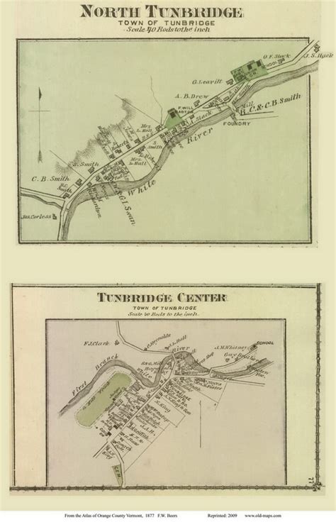 Tunbridge Center And North Tunbridge Villages Vermont 1877 Old Town