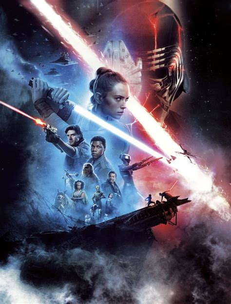 Star Wars Episode 9 The Rise Of Skywalker Theatre Movie Poster Textless And Expanded Original