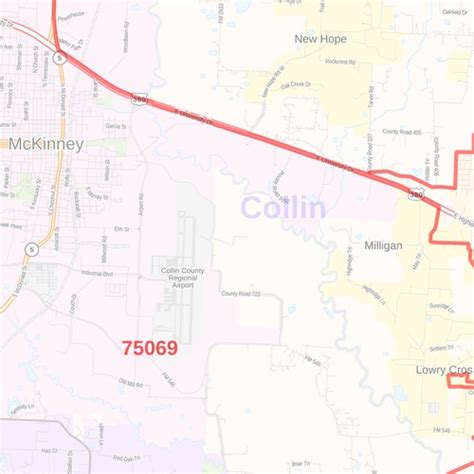 Collin County Texas Zip Code Map