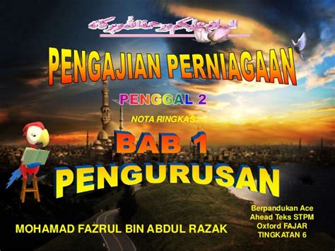 37 full pdf related to this paper. BAB 1 -PENGURUSAN (PENGAJIAN PERNIAGAAN)