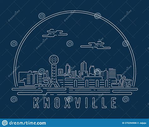 Knoxville Cityscape With White Abstract Line Corner Curve Modern