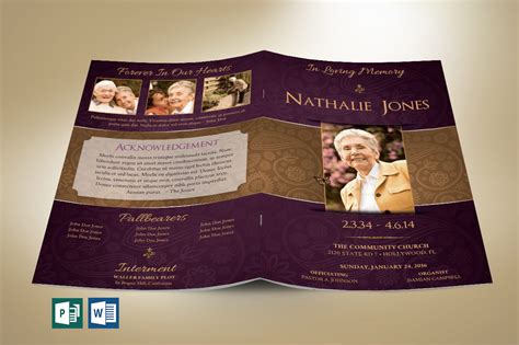Royal Funeral Program Publisher And Word Template Inspiks Market