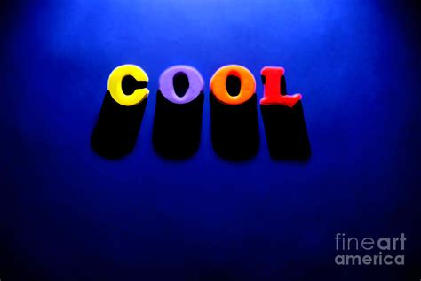 The Word Cool On Blue Background Mixed Media By Lane Erickson