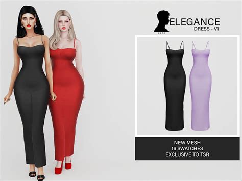 The Sims 4 Elegance Dress V1 By Betoae0 The Sims Book