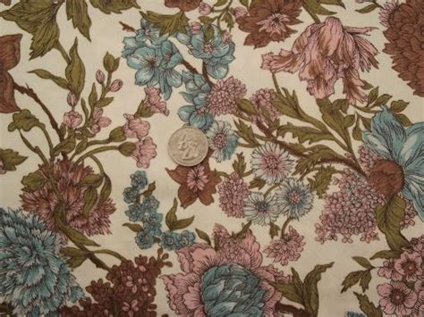 Vintage Floral Print Cotton Chintz Fabric Lot Crisp Polished Cotton