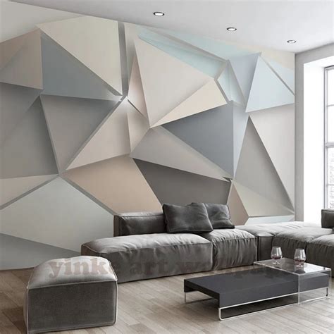 Custom Photo Wallpaper 3d Stereoscopic Triangle Wallpapers Modern 3d