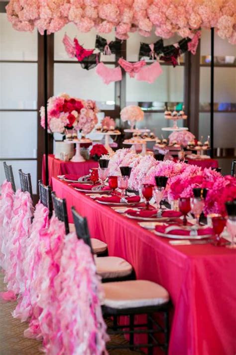 Pink And Black Wedding Decorations For The Reception
