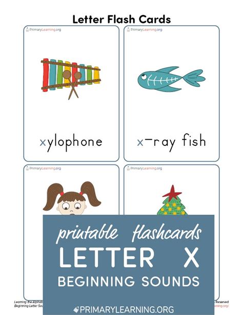 Letter X Printable Alphabet Flash Cards For Preschoolers