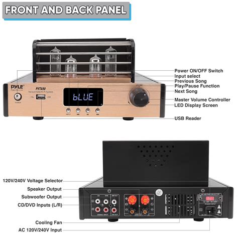Bluetooth Tube Amplifier Stereo Receiver 1000w Home Audio Desktop