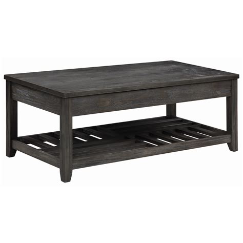 Coaster Occasional Group Gray Finish Lift Top Coffee Table With Slat