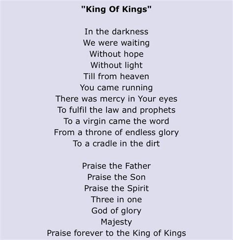Hillsong Worship King Of Kings Lyrics Hillsong