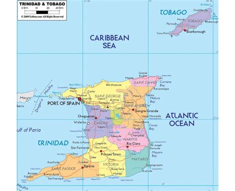 Printable Map Of Trinidad And Tobago Printable Word Searches