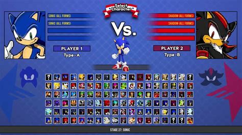 2 Sonic All Forms Vs 2 Shadow All Forms I Sonic Battle Mugen Hd Youtube