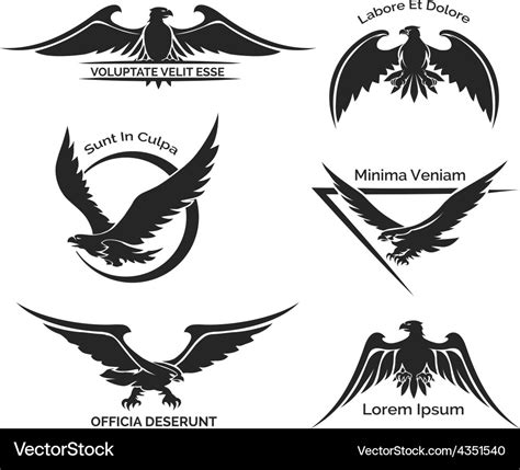 Set Of Eagle Logo Royalty Free Vector Image Vectorstock